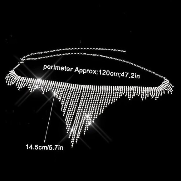 NEW Sparkling Bling Swarovski Crystal Rhinestone Bikini Top & Bottom Set - Picture 6 of 6